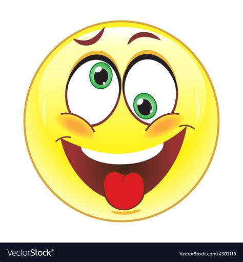Crazy smile vector image on VectorStock | Emoji images, Emoji love, Funny emoji