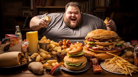 Obese Man And Junk Food Free Stock Photo - Public Domain Pictures