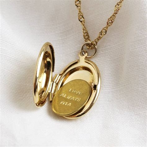 Personalised Engraved Oval Locket Necklace By Lisa Angel ...