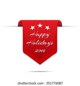 Curved Red Banner Happy Holidays Shadow Stock Vector (Royalty Free) 351776087 | Shutterstock