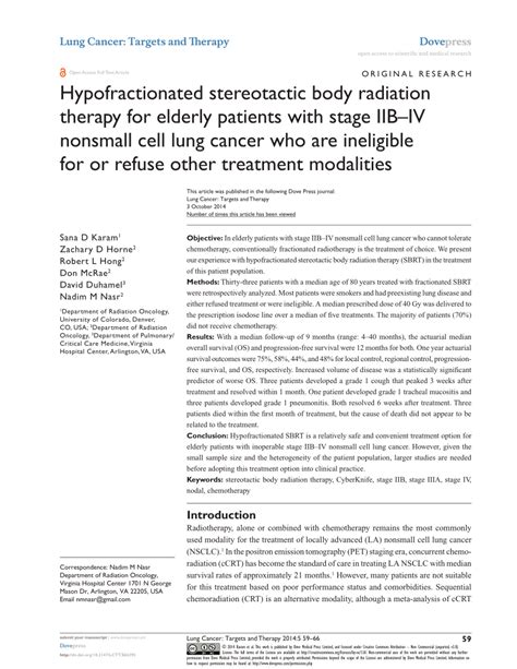 (PDF) Hypofractionated stereotactic body radiation therapy for elderly patients with stage IIB ...