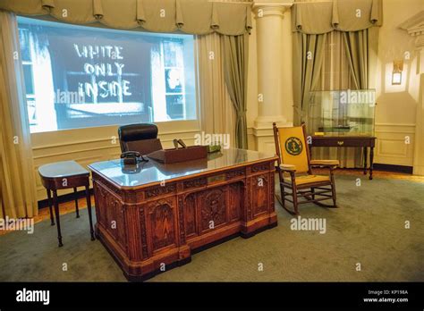 John Kennedy desk JFK museum Boston MA USA Massachussets Stock Photo ...