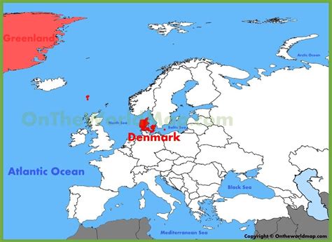 Map of denmark and europe - Copenhagen denmark map of europe (Northern ...