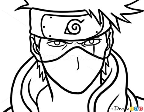 How to Draw Kakashi Hatake, Face, Naruto