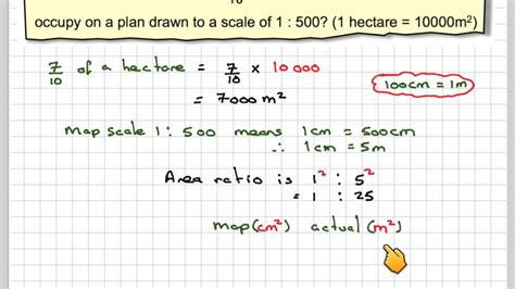 Map scales actual area in hectares in square cm - YouTube