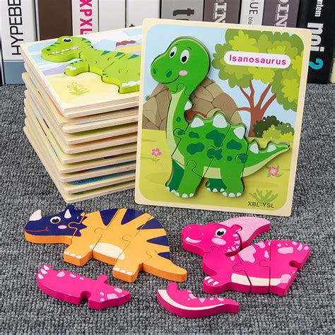 3D Dinosaur Puzzles Wooden Dinosaur Puzzle Dinosaur Puzzles | Etsy