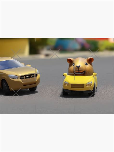 "A Cute Capybara Driving a yellow luxury car" Poster for Sale by jorgechubuter | Redbubble