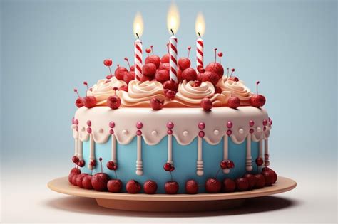 Premium AI Image | birthday cake 3d icon on isolated background