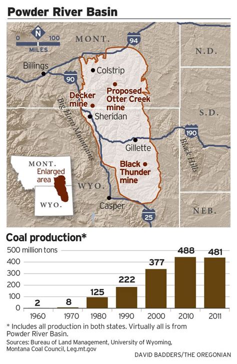 Powder River Basin map detail | River basin, Map, Otter creek