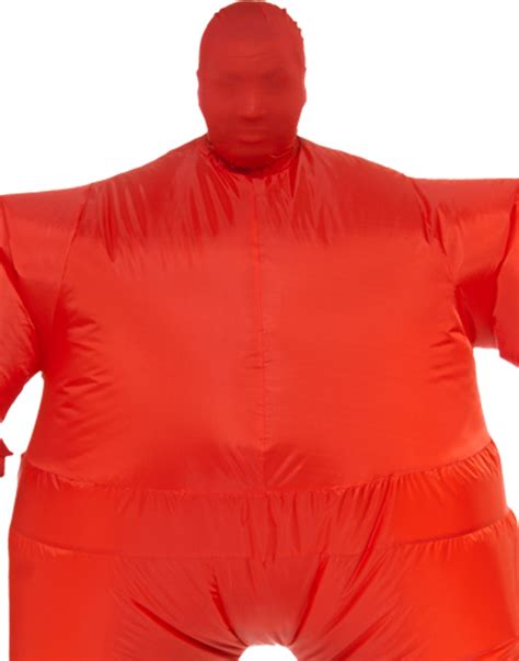 Inflatable Red Blow Up Fat Suit Funny Adult Mens Sumo Halloween Costume ...