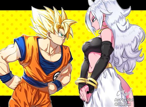 Goku and Android 21. (By .Ciel) : r/dragonballfighterz