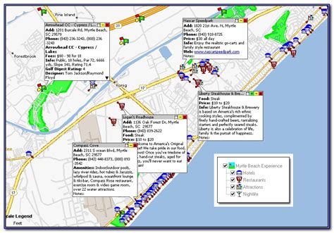 Map Of South Myrtle Beach Hotels | The Human Tower