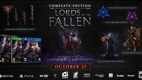 Lords of the Fallen: Complete Edition out on October 27 on PC, PS4 & Xbox One