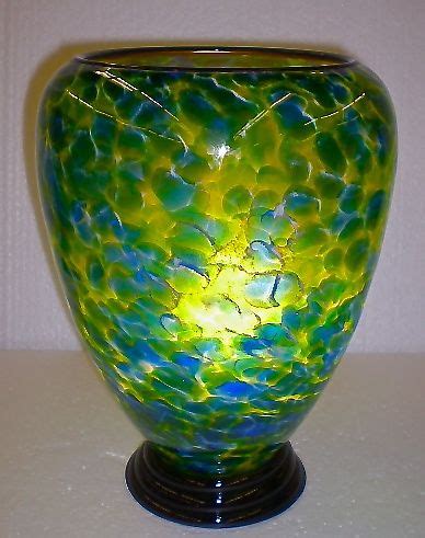 Green and Blue Table Lamp by Curt Brock (Art Glass Table Lamp) | Artful Home | Art glass table ...