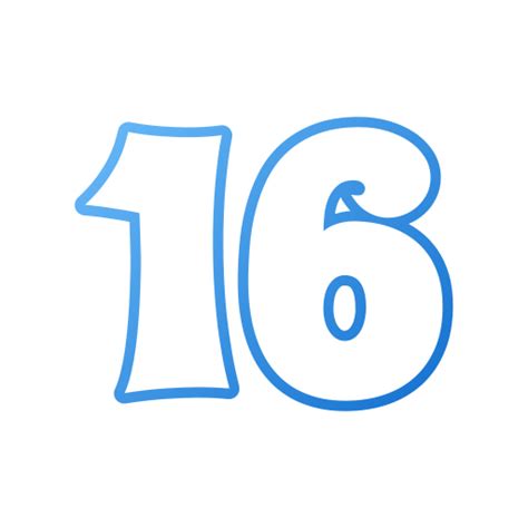 Number 16 Generic gradient outline icon