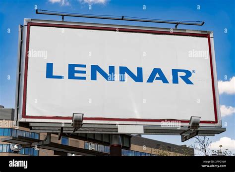 Advertisement billboard displaying logo of Lennar Corporation Stock Photo - Alamy