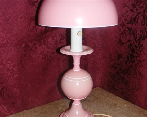 Vintage Toleware Table Desk Lamp Pink and White 17 - Etsy