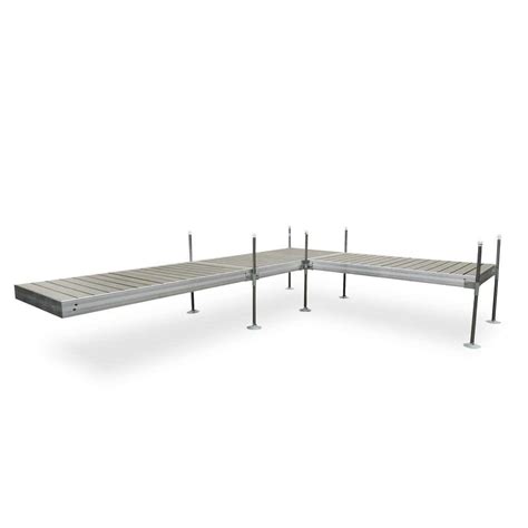 Tommy Docks 16 ft. L-Style Aluminum Frame with Decking Complete Dock Package for DIY Dock ...