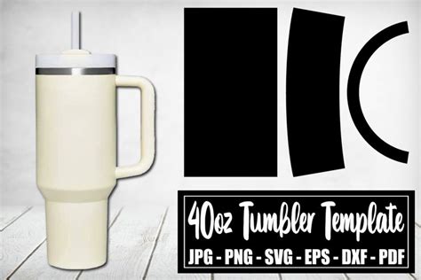 40oz Tumbler Template Full Wrap Sublimation