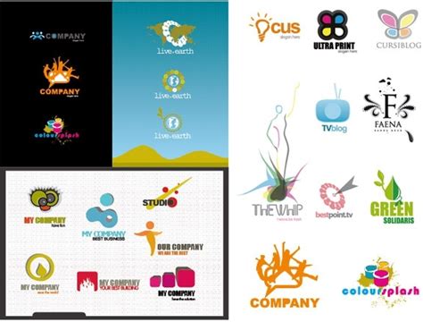 Variety of logo template vector Vectors graphic art designs in editable ...