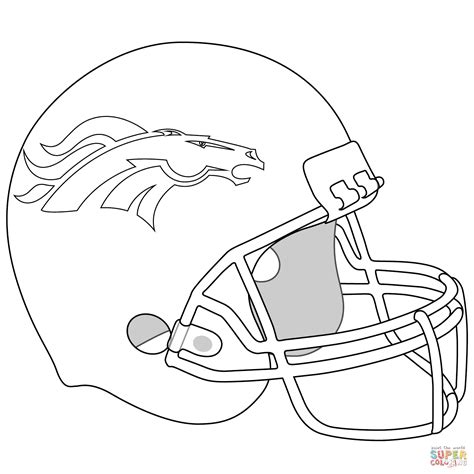 Coloriage - Casque de Broncos de Denver | Coloriages à imprimer gratuits