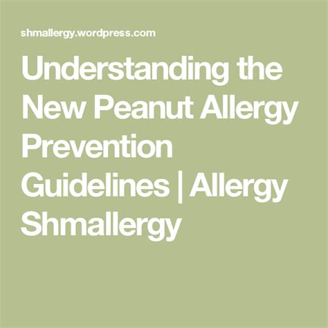 Understanding the New Peanut Allergy Prevention Guidelines | Prevent allergies, Allergies ...