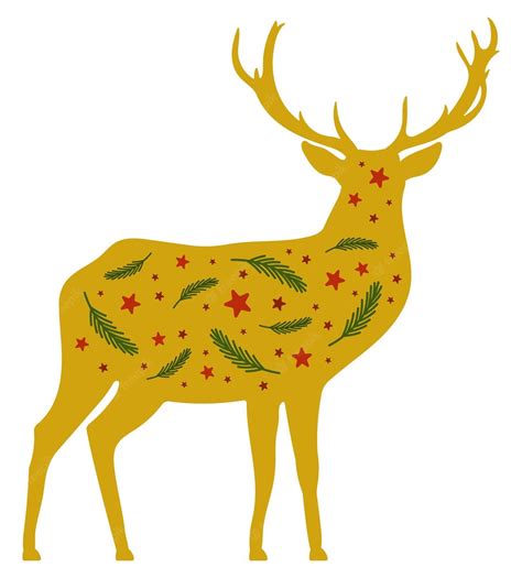 Premium Vector | Christmas reindeer silhouette vector clipart