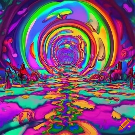 Surreal anime environment with trippy colors on Craiyon