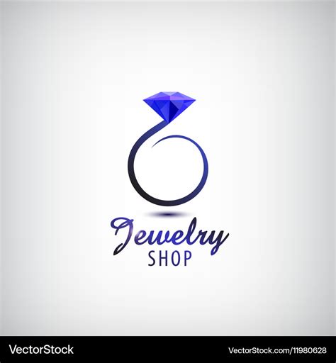 Jewelry logo design template circle ring Vector Image