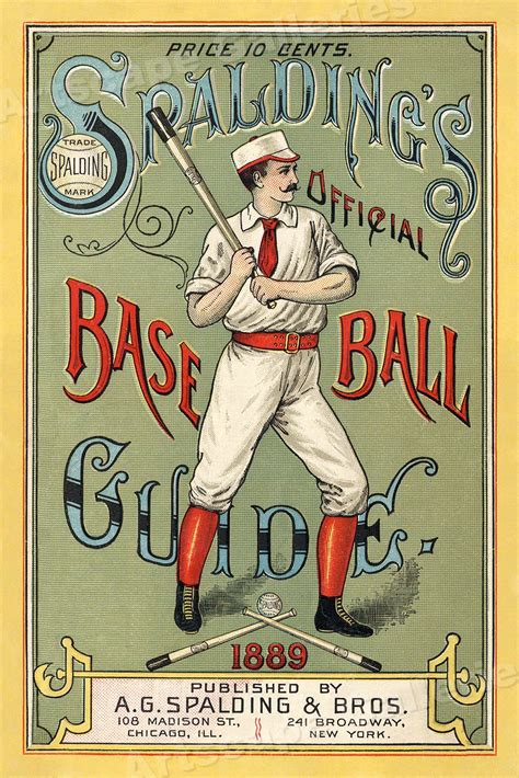 Spalding's 1889 Official Baseball Guide Cover Sports Poster - 16x24 | eBay