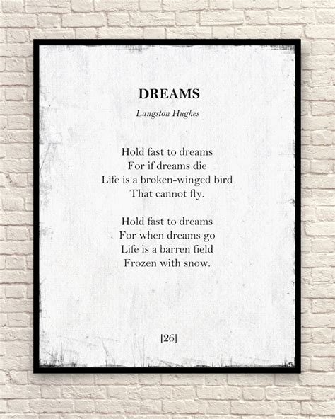 Dreams Poem Langston Hughes Print Langston Hughes Poem Poem - Etsy