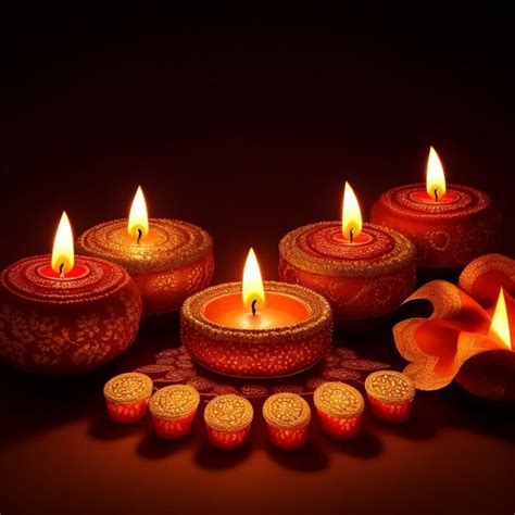 Premium AI Image | Happy Deepavali of candlelight or oil lamp