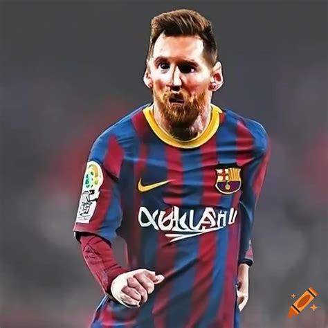 Messi in a stadium with a golden ball on Craiyon