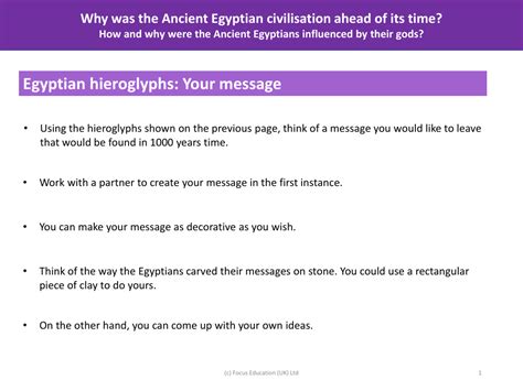 Egyptian hieroglyphs: Your message | 3rd Grade History