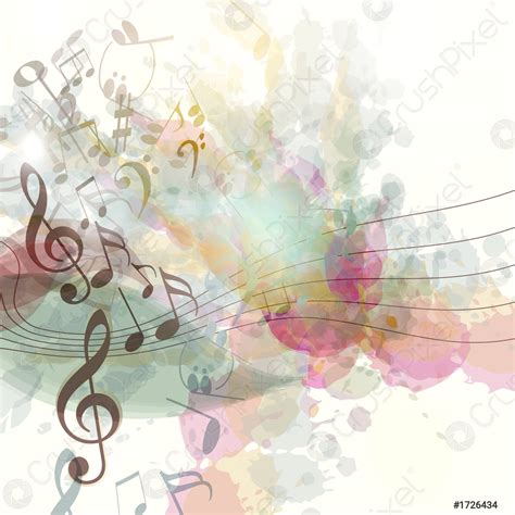 Clean music background with spots and notes symbol of inspiration ...