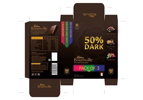 CHOCOLATE BAR LABEL DESIGN (Cadbury Bournville) on Behance | Chocolate ...