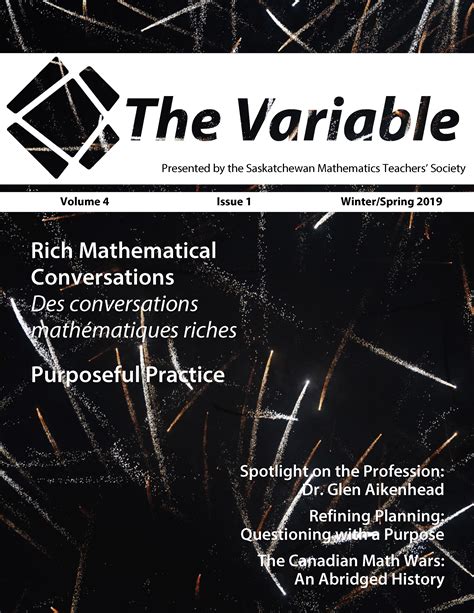 The Variable – Volume 4, Issue 1 - Saskatchewan Mathematics Teachers' Society