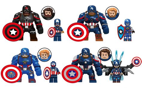 Marvel Captain America Minifigures Lego Superhero Compatible