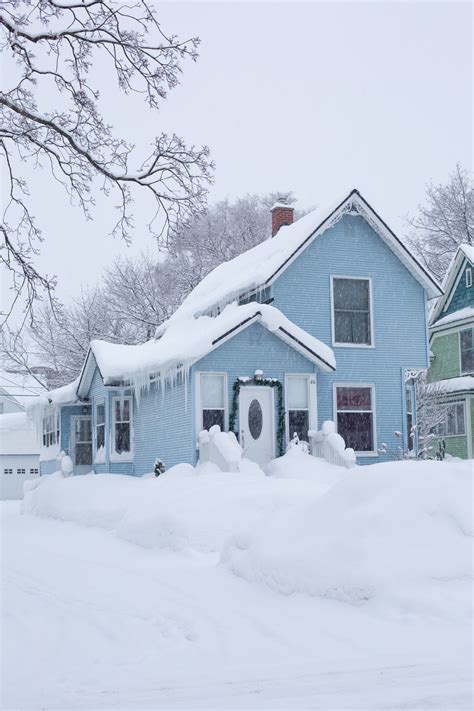 Free Images : snow, house, home, urban, ice, cottage, weather, usa, america, blue, season ...