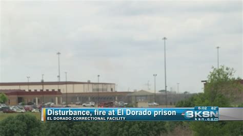 El Dorado prison has broken windows, fire damage