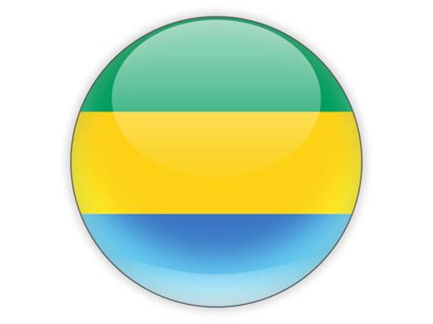 Round icon. Illustration of flag of Gabon