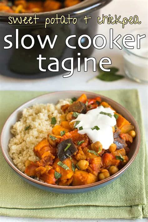 Sweet potato and chickpea slow cooker tagine - Easy Cheesy Vegetarian