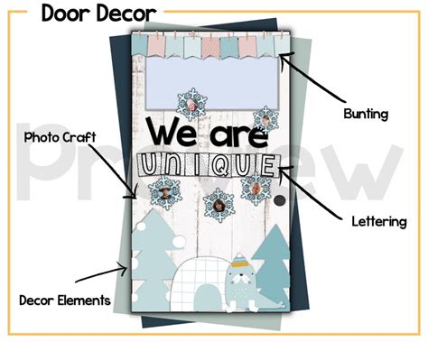 Snowflake Winter Bulletin Board & Classroom Decor Kit Editable Being ...