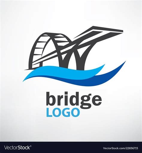 Bridge symbol logo template vector image on VectorStock | Bridge logo ...