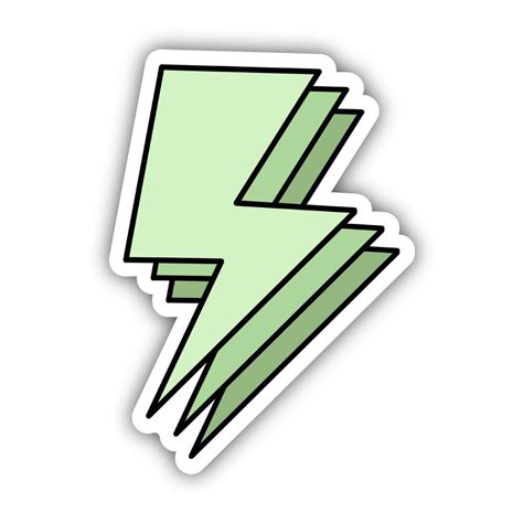 Green Triple Lightning Bolt Aesthetic Sticker – Big Moods