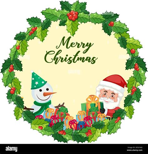 Blank Merry Christmas card template illustration Stock Vector Image ...