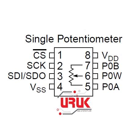 Digital Potentiometer 10k Ohm SPI Interface MCP4131 - UrukTech