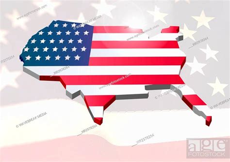 USA map covered by the american flag, Stock Photo, Picture And Royalty Free Image. Pic ...