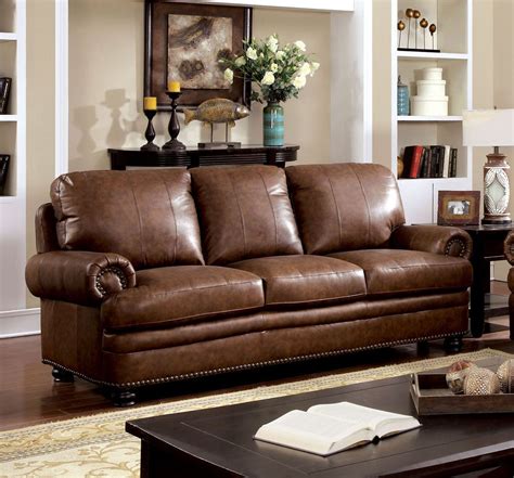 CM6318-SF Dark Brown Top Grain Leather Match Sofa Couch - Luchy Amor Furniture