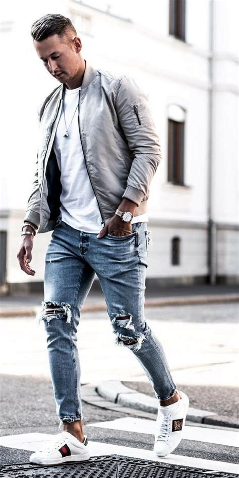 How To Wear Ripped Jeans Like A Street Style Star | Mens fashion jeans, Ripped jeans outfit ...